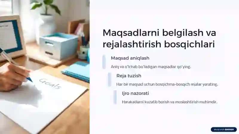 Shaxs faoliyati samaradorligini oshirish texnologiyasi 4