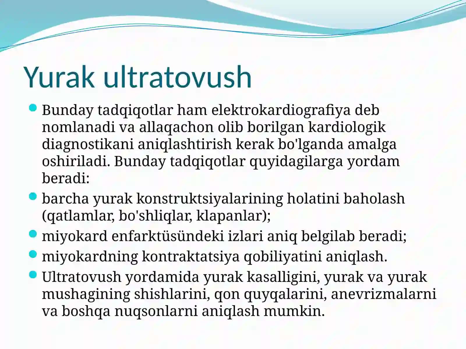 Yurak qon tomir kasalliklari bilan bemorlarni tekshirish usullari. So'rab surishtirish, ko'zdan kechirish 4