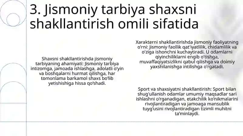 Jismoniy Rivojlanish Jismoniy Tarbiya Jarayonida Sportchi Shaxsining Shakllanishi 4