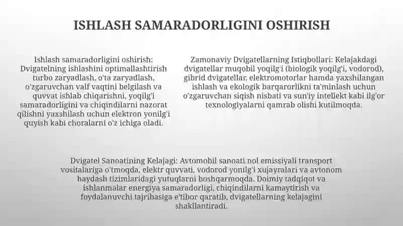 Zamonaviy Dvigatellarning Istiqbollari 4
