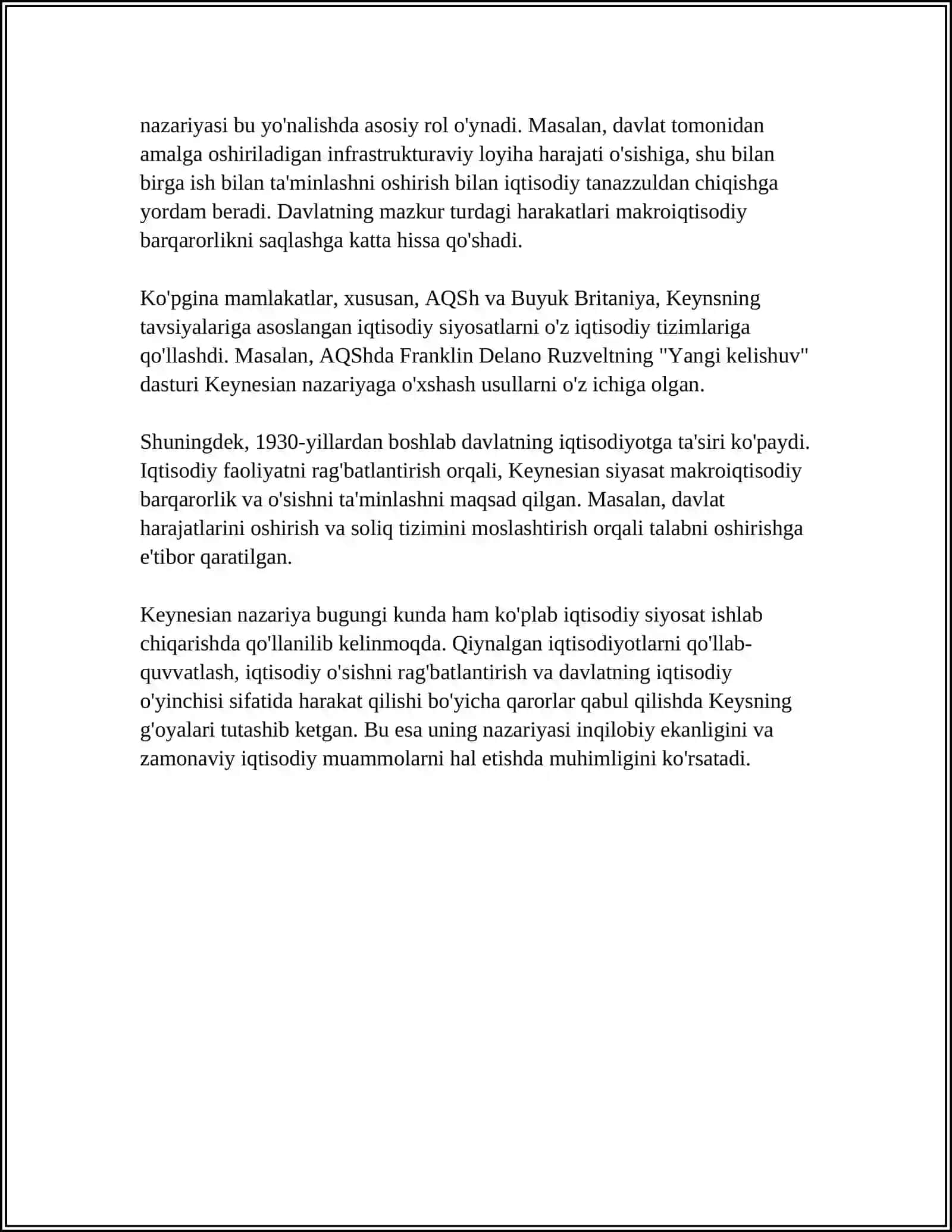 JOHN MAYNARD KEYNS IQTISODIYOT TALIMOTI 4