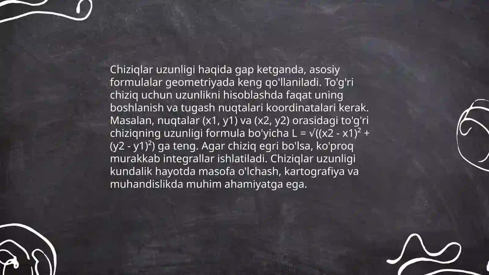Chiziqlarning urunish tartibi chiziqlarning oʻramasi 4