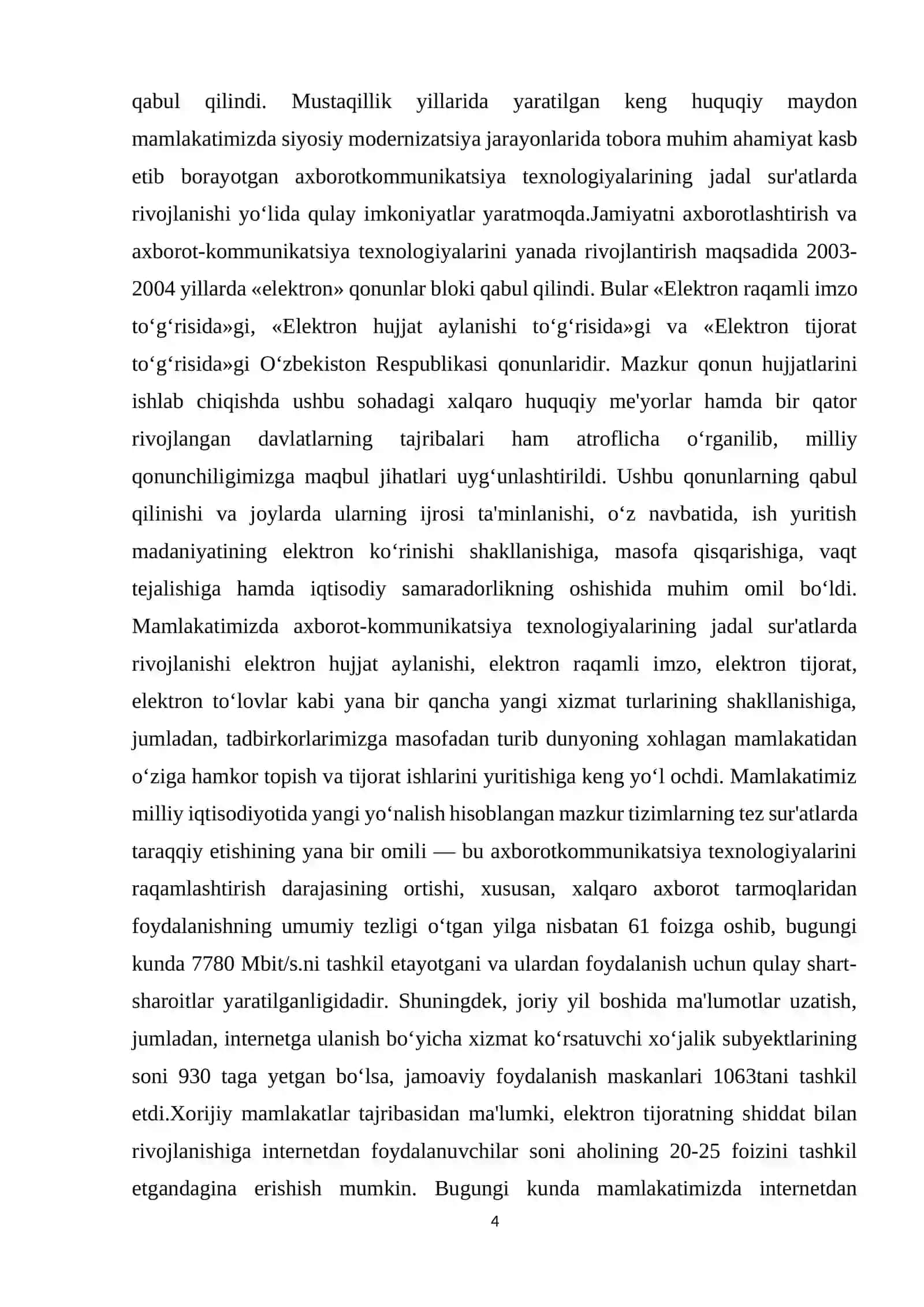 MA’LUMOTLAR BAZASI TEXNOLOGOYALARI FANIDAN 4