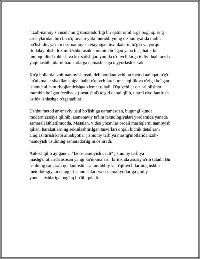 JISMONIY TARBIYA MASHGʻULATLARIDAN QOʻLLANILADIGAN JISMONIY TARBIYA METODLARI 4
