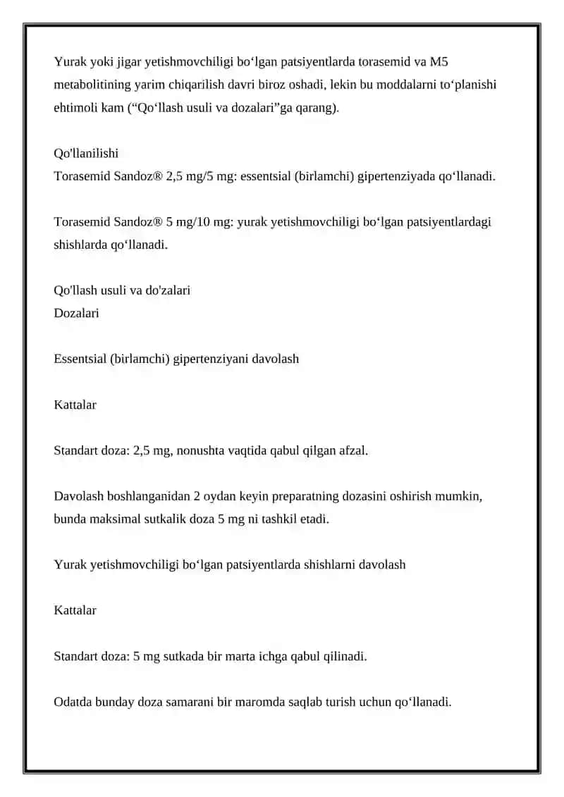 Torasemid Sandoz 4