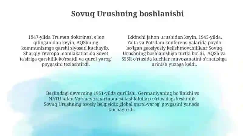 Qurollanish poygasi. Sovuq urush 4