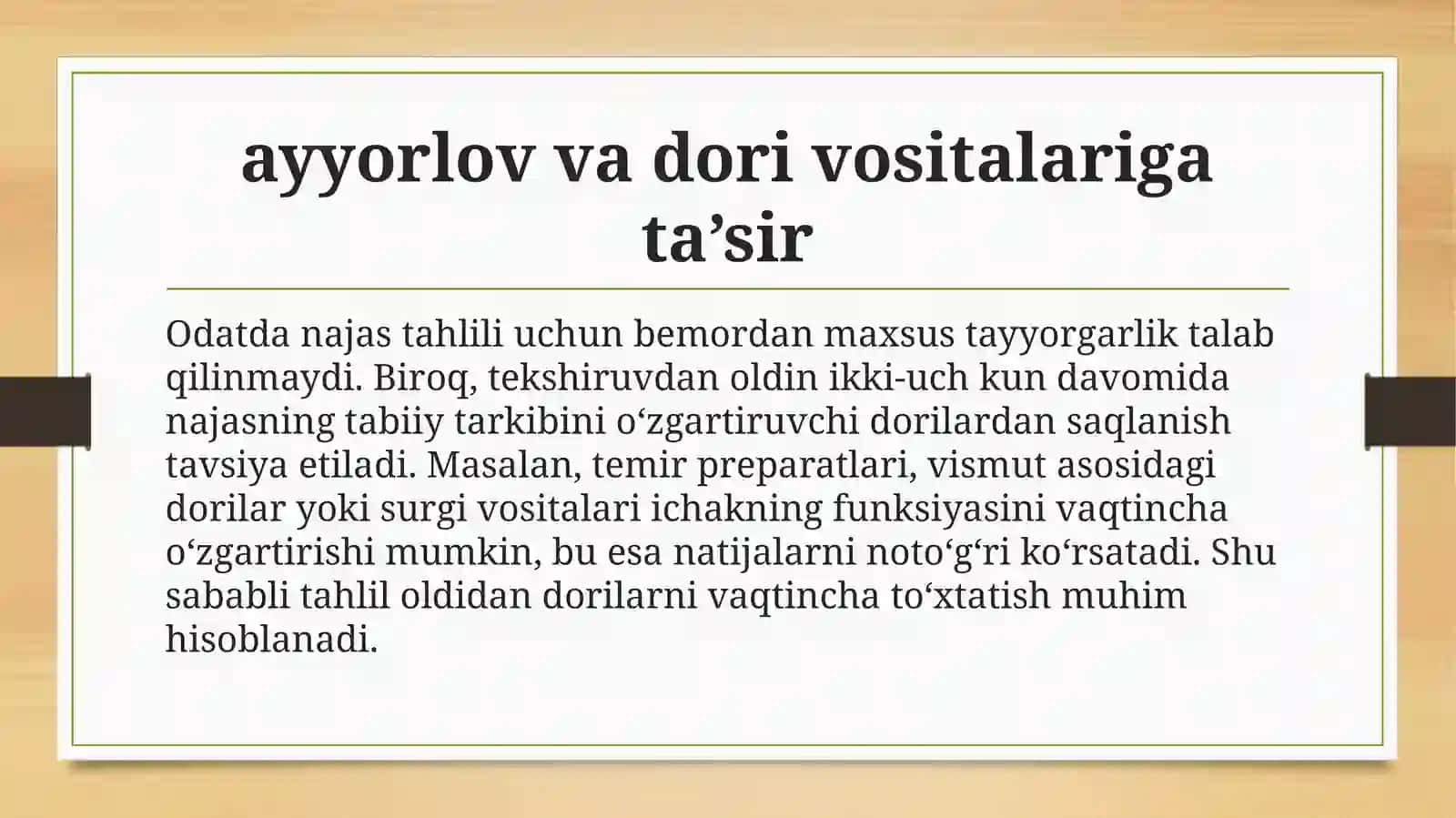Umumiy axlat tahlili va interperitatsiyasi 4
