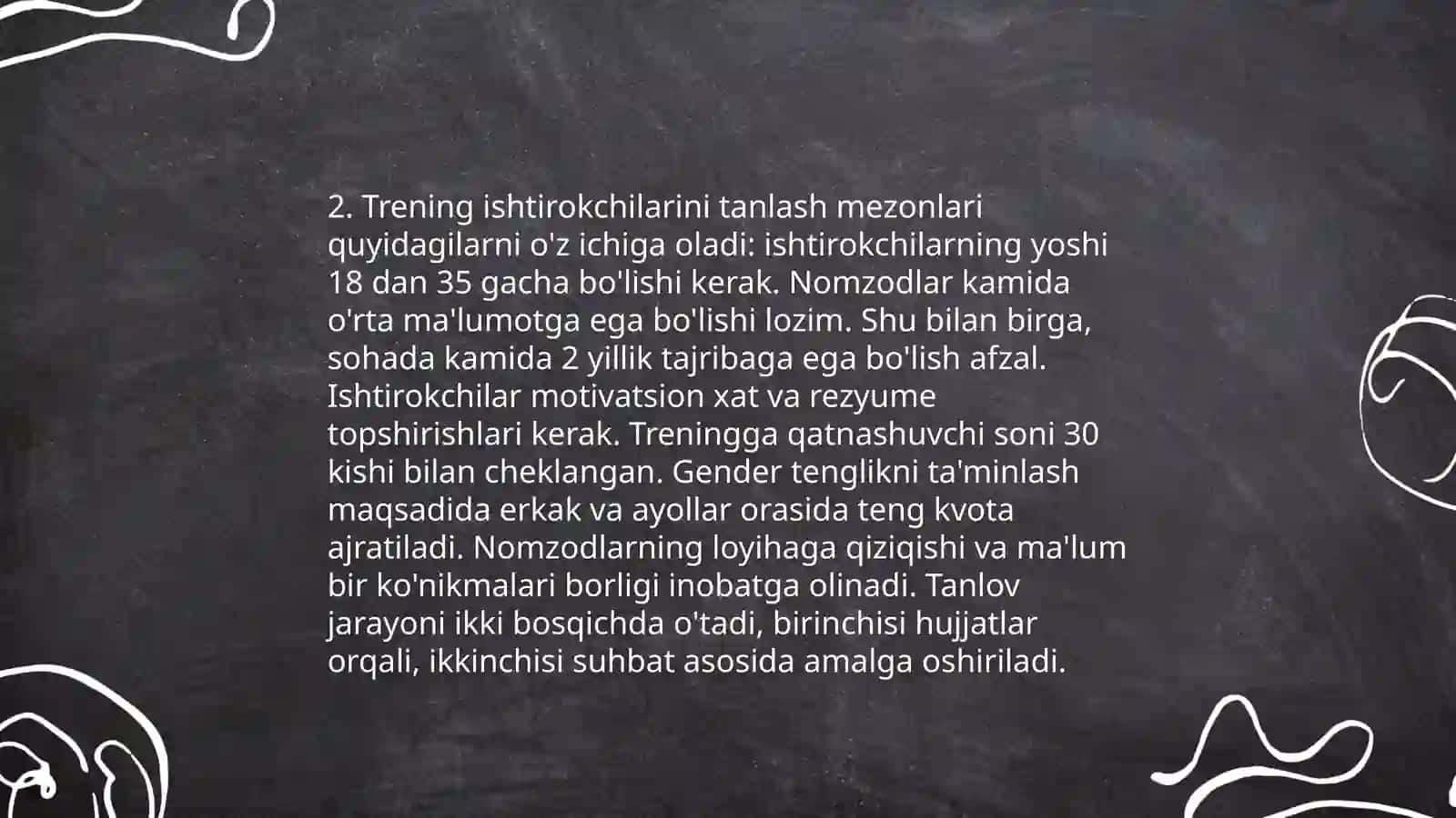 Psixologik treninglarni tashkil qilish shartlari 4