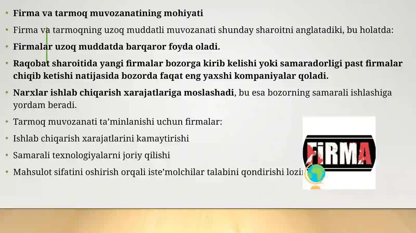 Uzoq muddatli muvozanatning natijalari 4