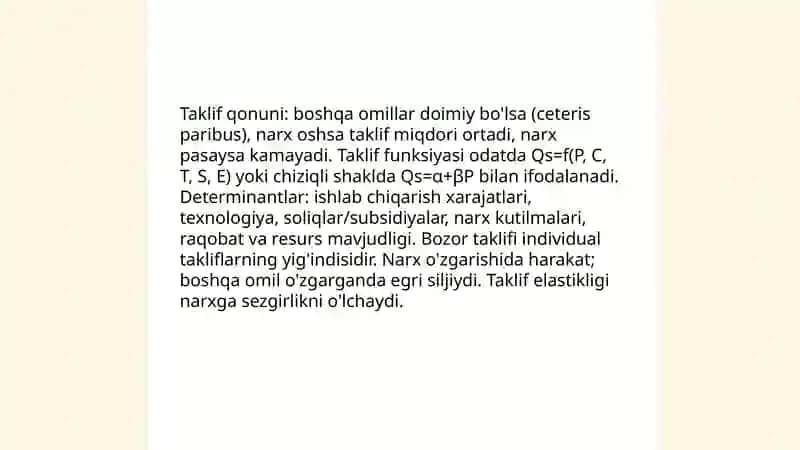 Talab va taklif nazaryasi 4