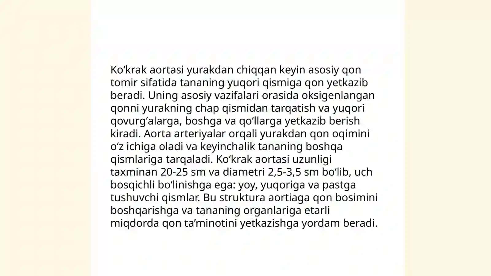 Koʻkrak aortasi va uning shoxlanishi. Qorin aortasi va uning shoxlanishi 4