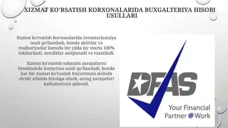 Xizmatkoʻrsatishsubʼektlaridabuxgalteriyahisobifaniningpredmetivametodlari 4
