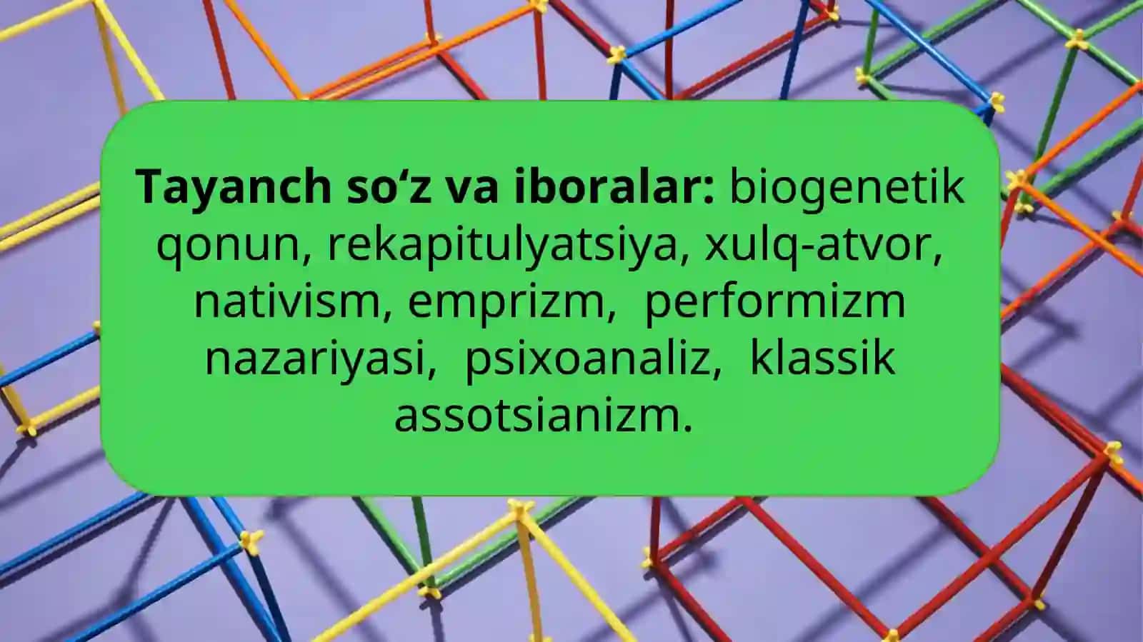 INSON PSIXIK TARAQQIYOTINI TUSHUNTIRISHGA ASOSIY NAZARIY YONDOSHUVLAR. PERINATAL DAVR 4