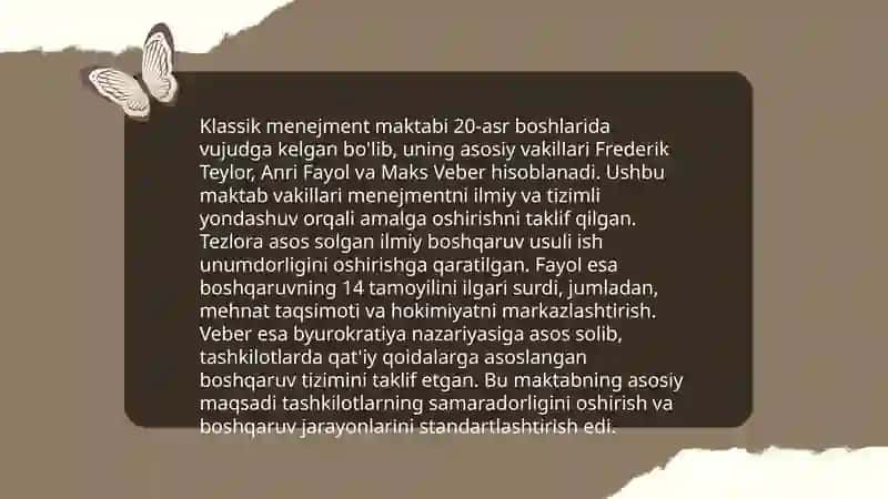 Menejment nazariyasi shakllanishi va rivojlanishi xususiyatlari 4