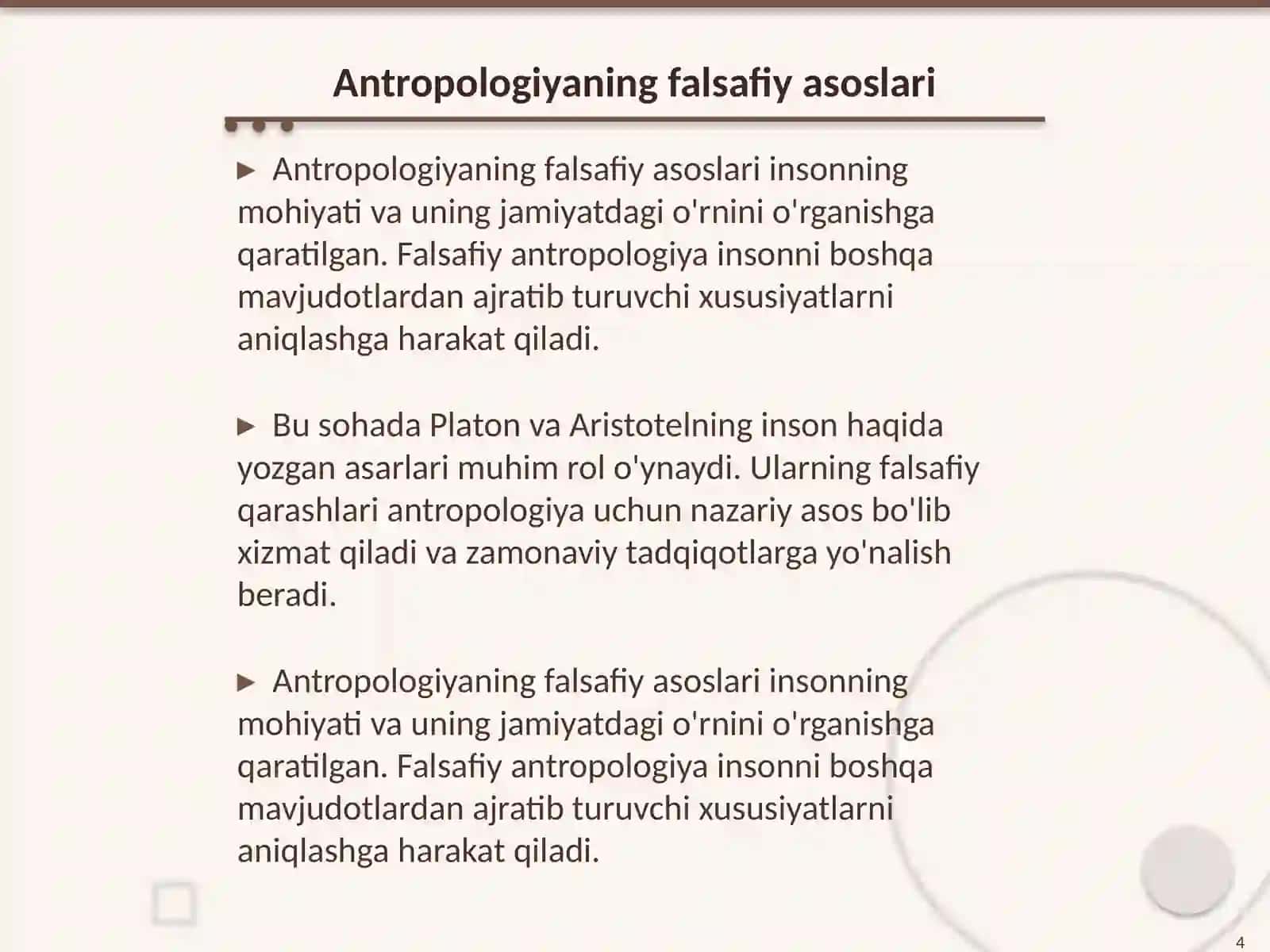 Inson falsafasi Falsafaviy antropologiya 4