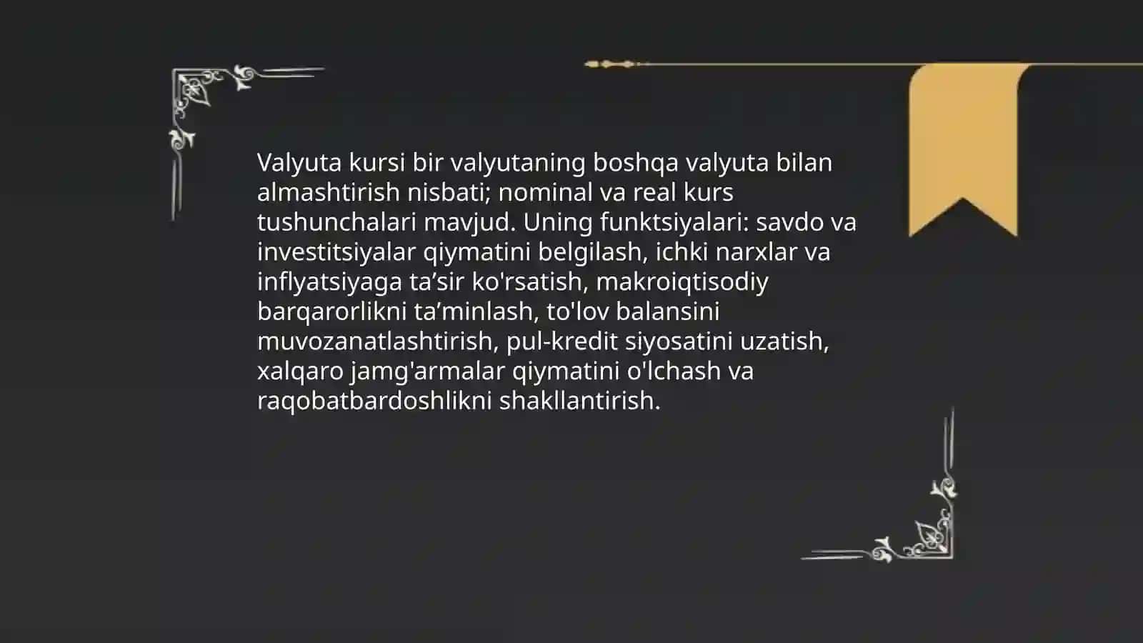 Valyuta va valyuta kursi tushunchasi 4