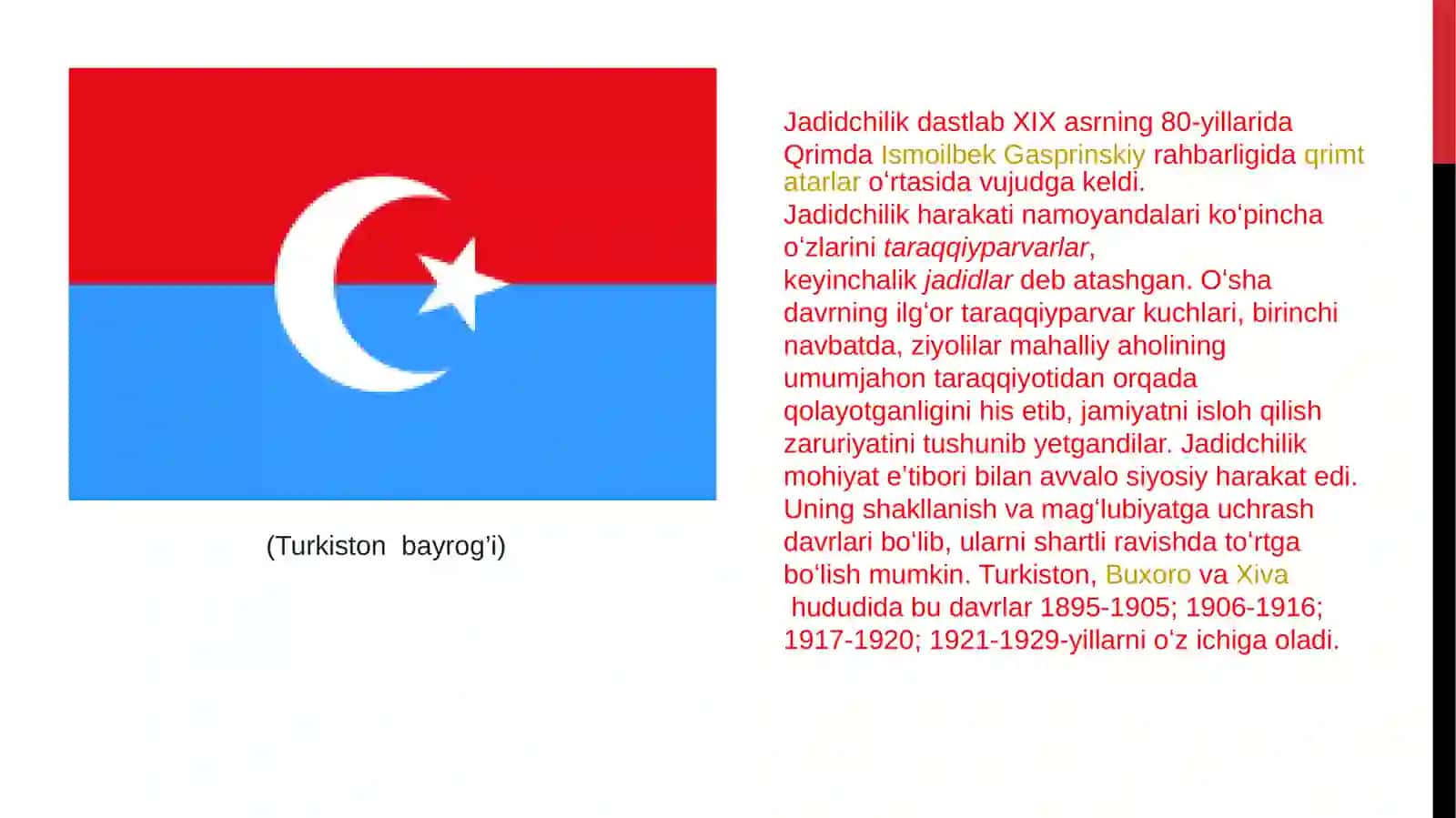 Jadid maktablarining tashkil topishi va rivojlanishi.jadid milliy madbuoti 4