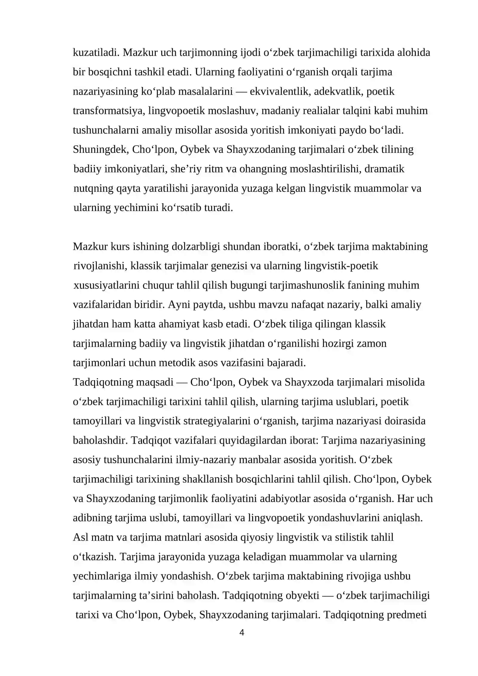 O’ZBEK TARJIMACHILIGI TARIXIDAN: MASHHUR TARJIMONLAR FAOLIYATI MISOLIDA 4