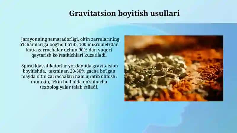 Oltin-margimushli va Oltin-misli rudalarni boyitish 4
