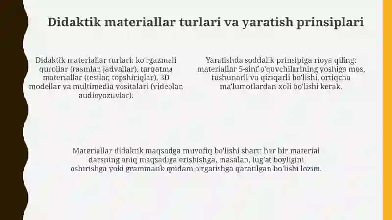 5-sinf o'zbek tili darsligi asosida didaktik materiallar 4