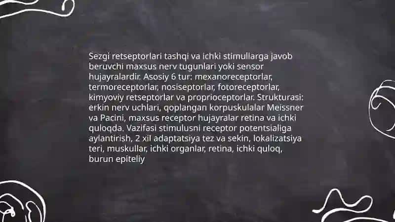 Sezgi xaqida umumiy tushuncha va nera -fizyalagik asosi 4