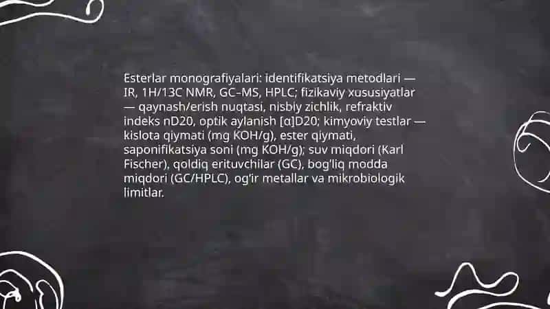 Evropa farmakopeyasining tarkibiga kirgan alifatik karbon kislotalar hosilalari va ularning tahlili 4