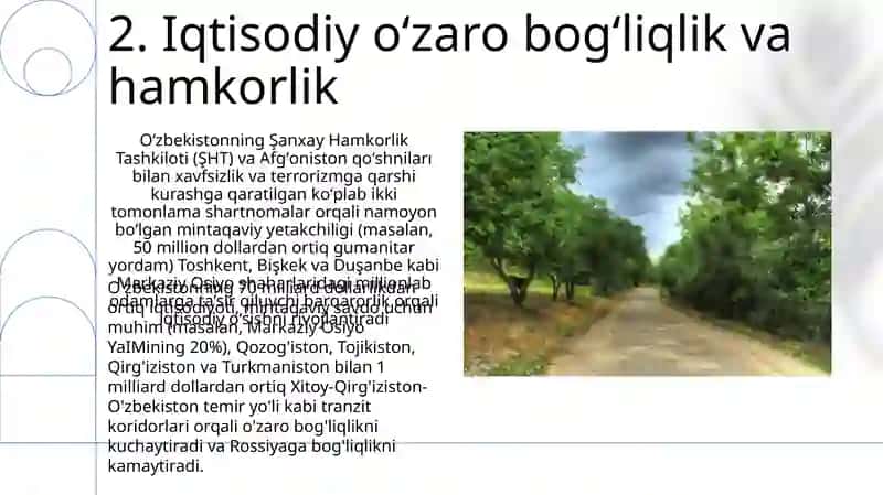 O'zbekistonning Markaziy Osiyoda tinchlik va barqarorlikni ta’minlashdagi o‘rni 4