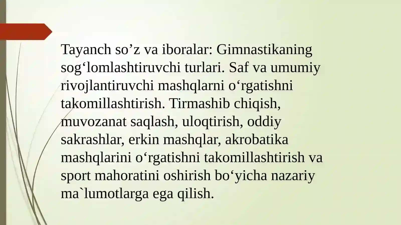 Gimanistikaning umumiy va maxsus tayyorgarlik mashqlar bo'yicha to'garaklarni tashkiletish 4