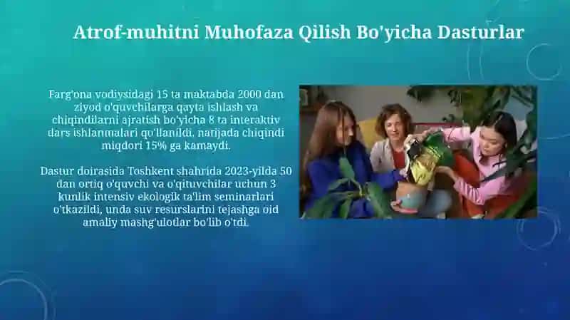 Ekologik ta'lim sohasidagi rivojlanish markazining faoliyati 4