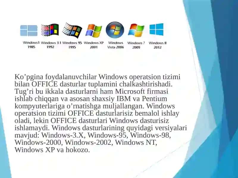 MICROSOFT OFFICE DASTURLARI 4
