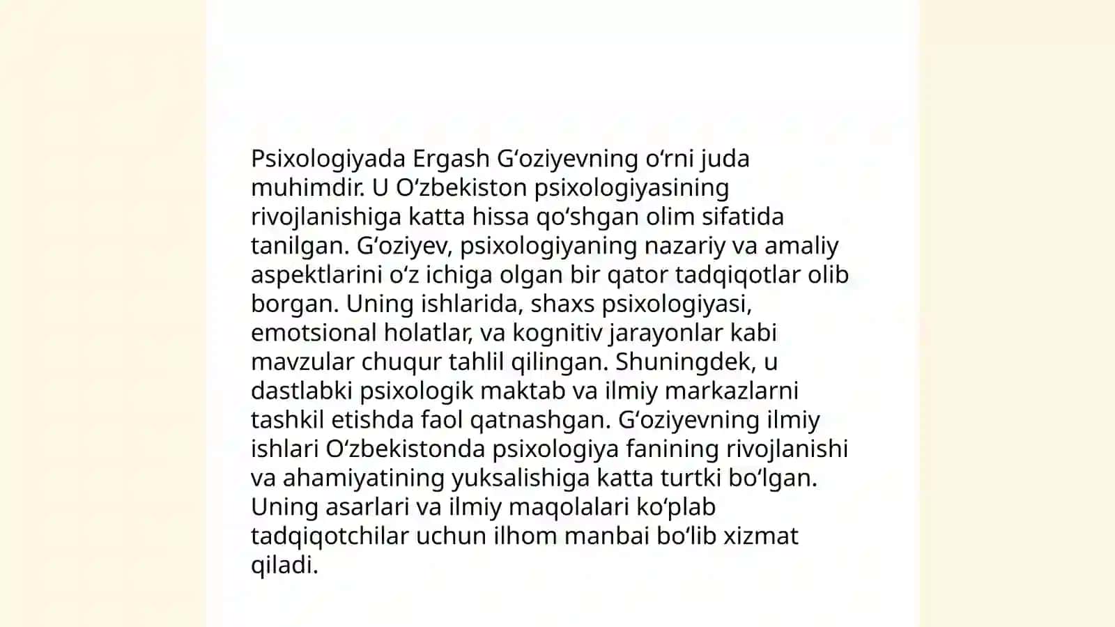 Psixolik Ergash Gʻoziyev faoliyati haqida 4
