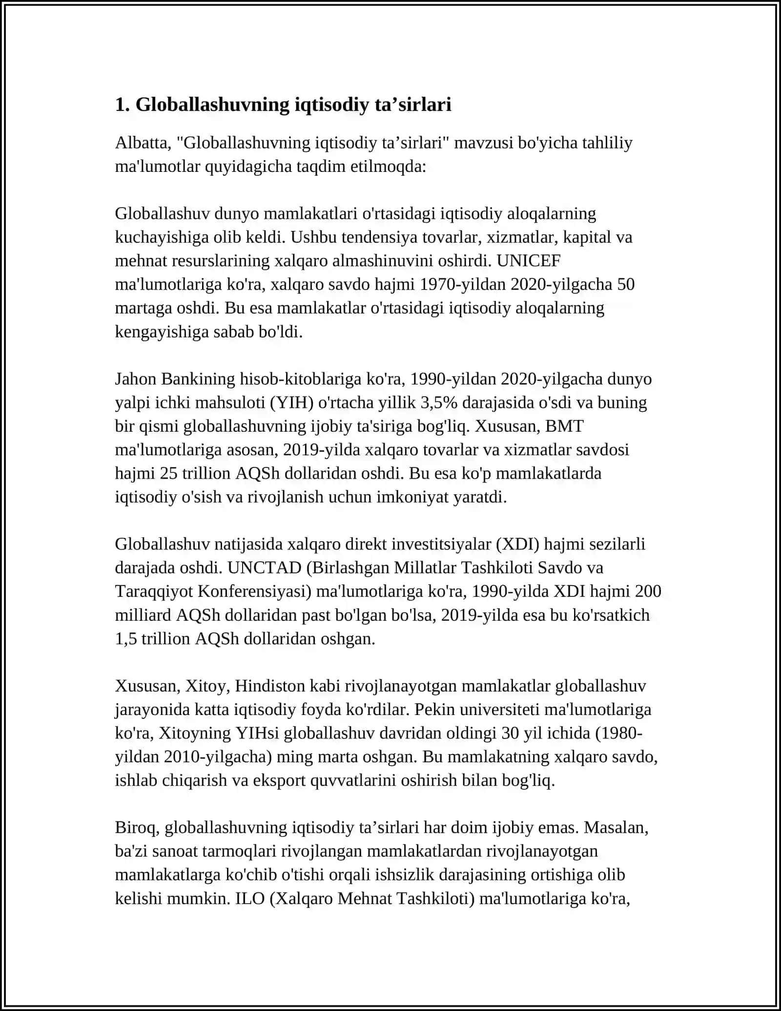 GLOBALLASHUV, GLOBALISTIKA VA BARQAROR TARAQQIYOTNING USTUVOR YOʻNALISHLARI 4