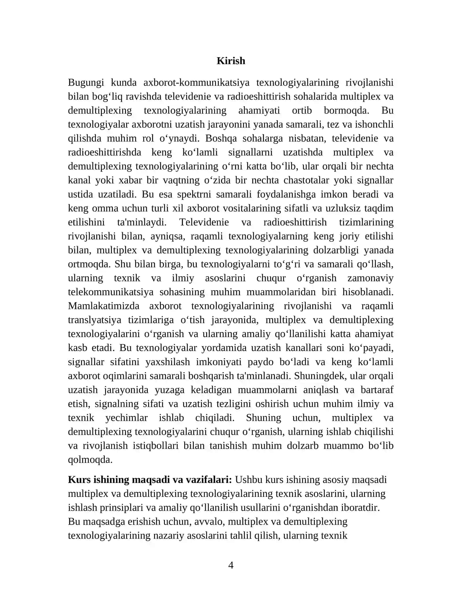 MULTIPLEKSOR VA DEMULTIPLEKSORNING AMALIY TAHLILI 4