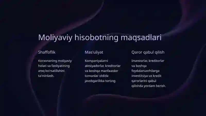 Moliyaviy hisobotning maqsad va vazifalari 4