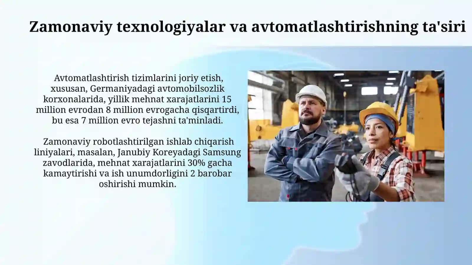 Buyum va konstruksiyaning texnologik komplekti ishlab chiqarishda mehnat sarfi 4