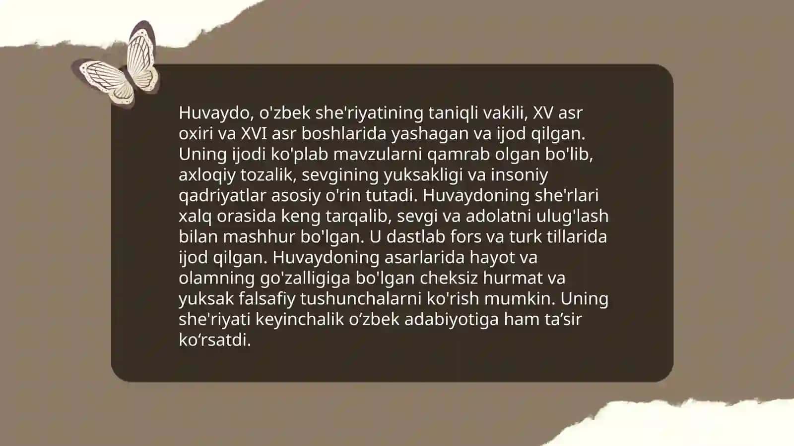Huvaydo: hayoti va ijodi 4