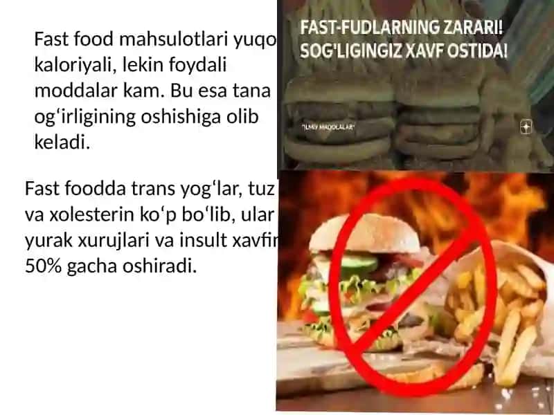 Fast food sanoatining rivojlanishi va uning sogʻliq uchun tasiri 4