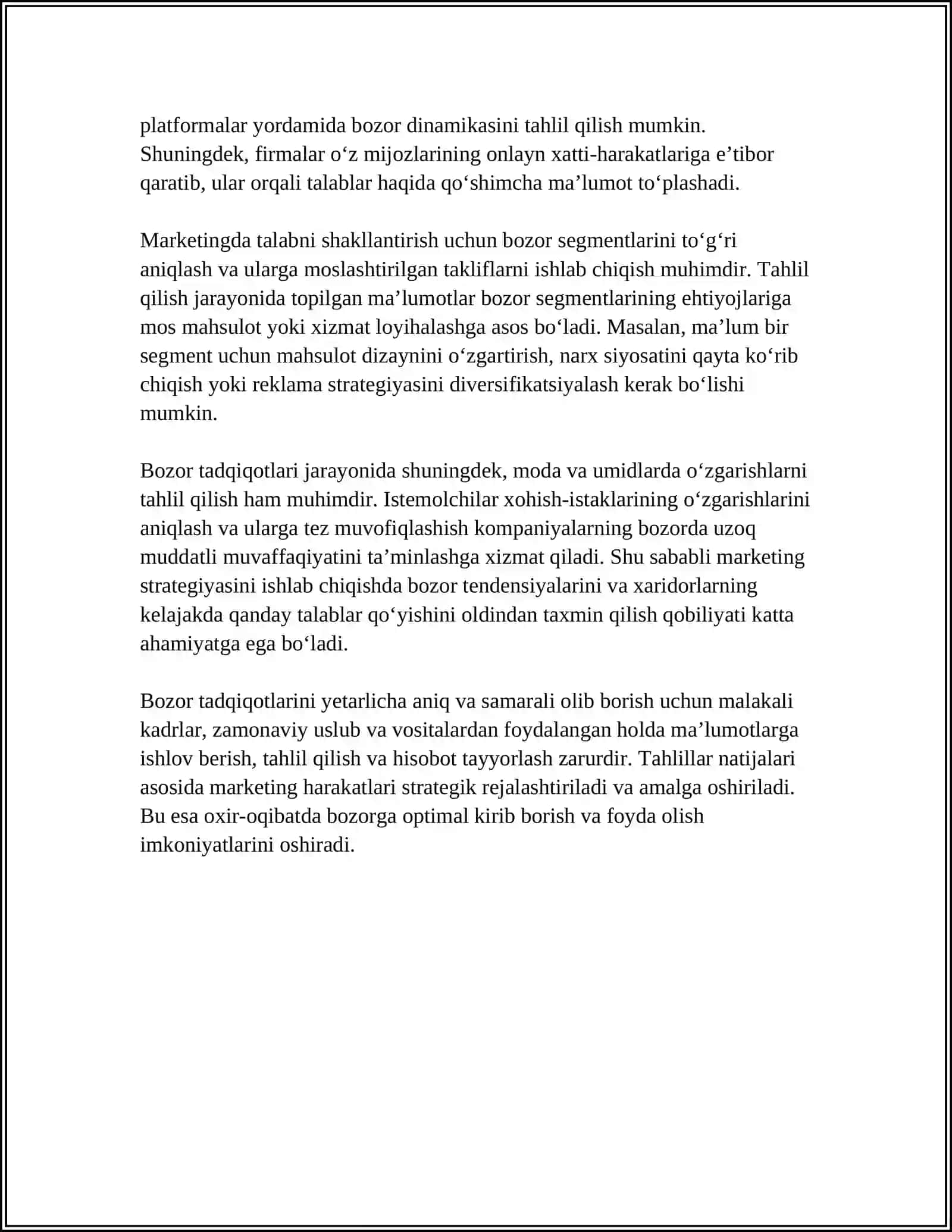 MARKETINGDA TALABNI SHAKLLANTIRISH 4