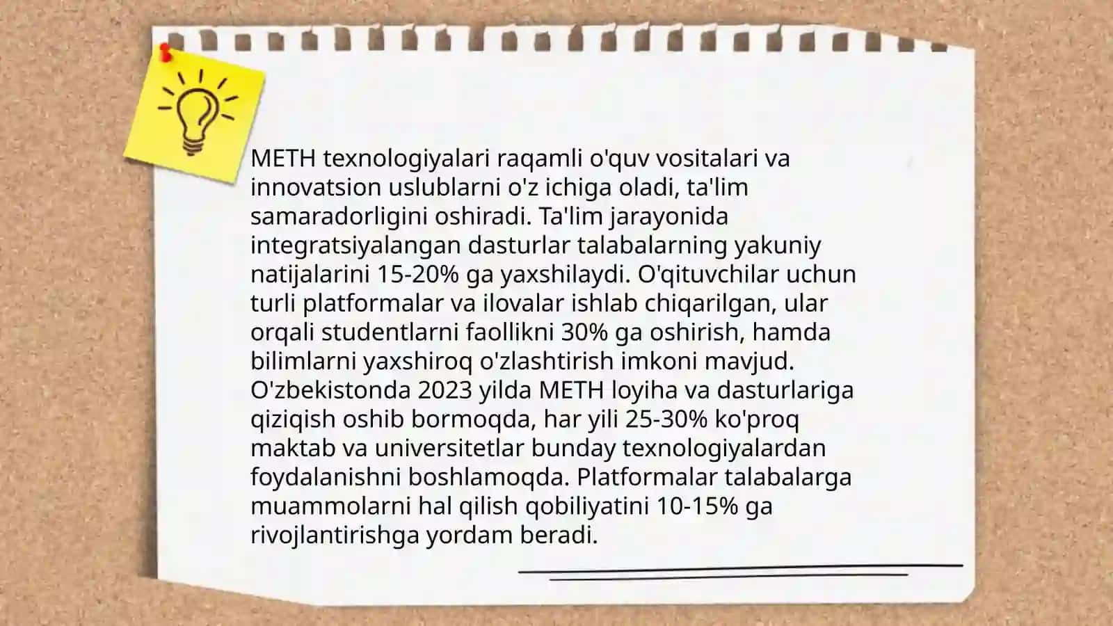 Barqaror rivojlanish konsepsiyasida belgilangan vazifalarni amalga oshirishda METH larning oʻrni va ahamiyati 4