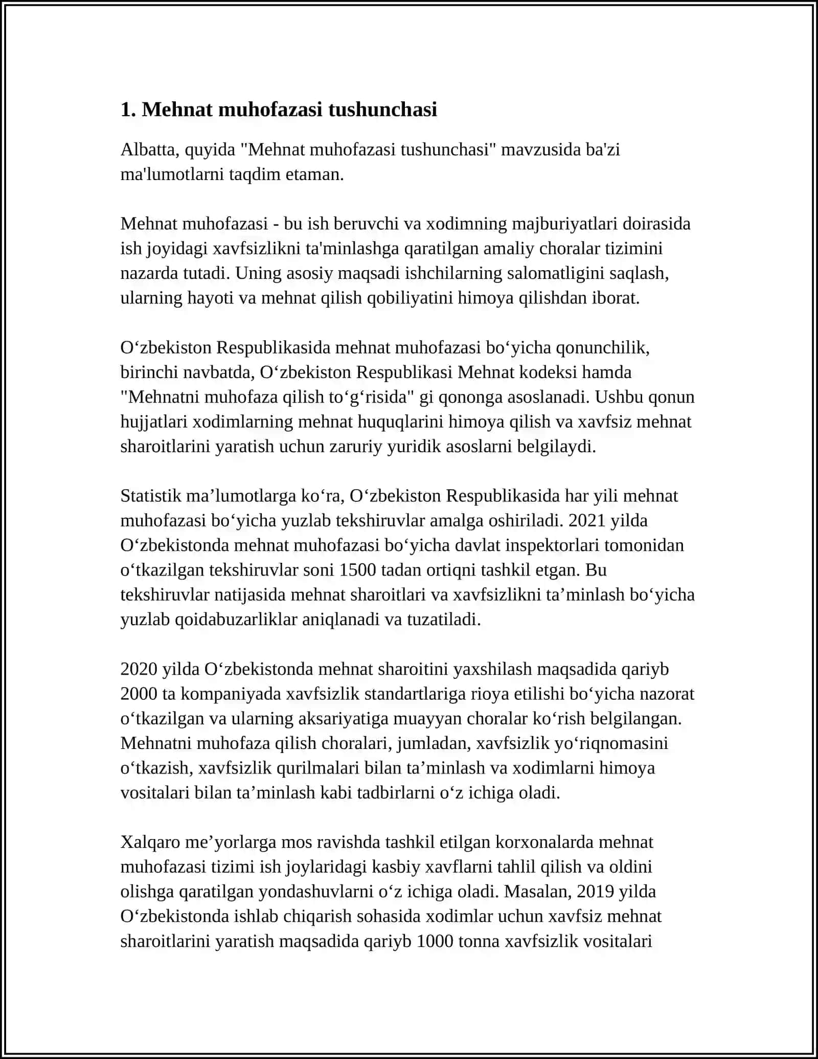 ÕZBEKISTON RESPUBLIKASI KONTITUSIYASINING MEHNAT MUHOFAZASIGA DOIR MODDALARINING AHAMIYATI 4