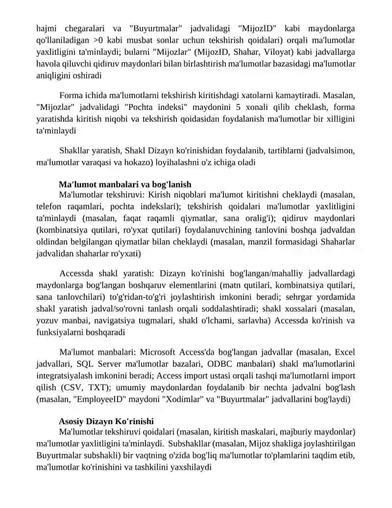 Microsoft Accessda forma yaratish 4