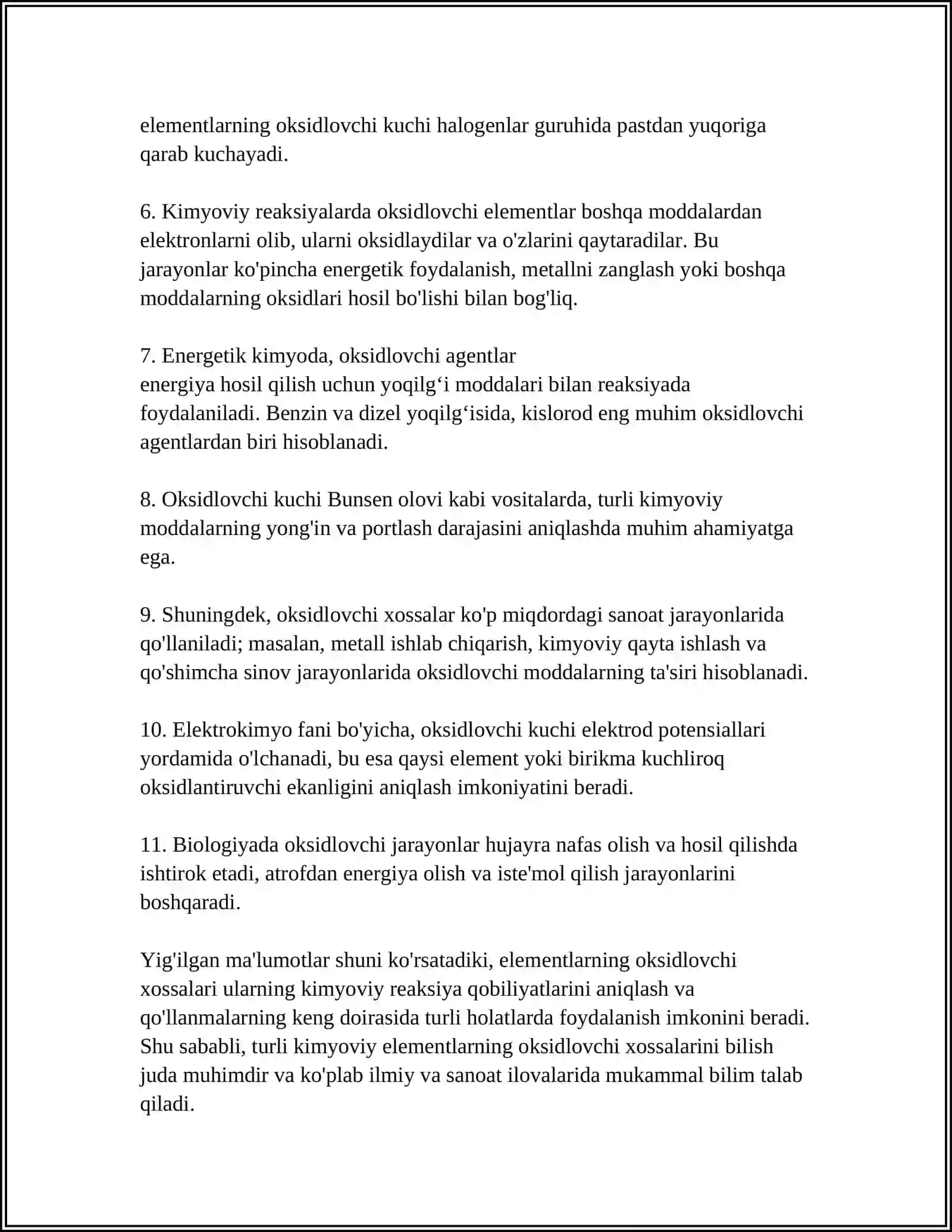 Elementlarning oksidlovchi xossalari 4