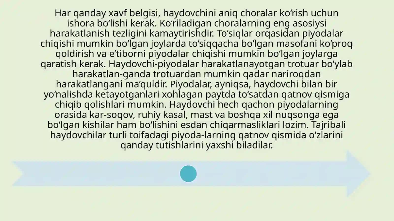 Piyodalar òtish joylarida avtomobilni boshqarish. Transport oqimida avtomobilni boshqarish 4