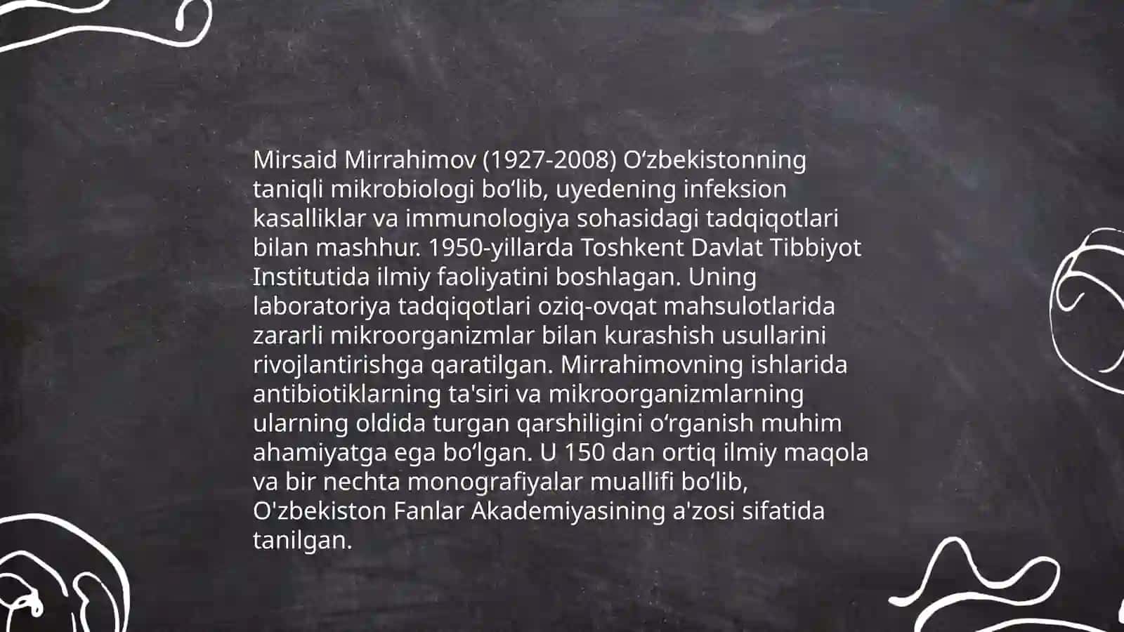 O'zbekistonda mikrobiologiya, virusologiya, immunologiya fanlarining tarixi va ularga hissa qo'shgan olimlar 4