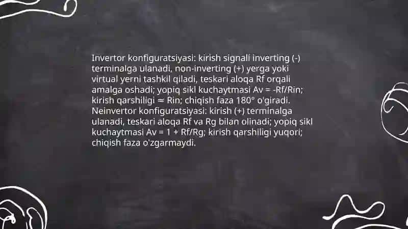 Operatsion kuchaytirgichlarni oʻrganish 4