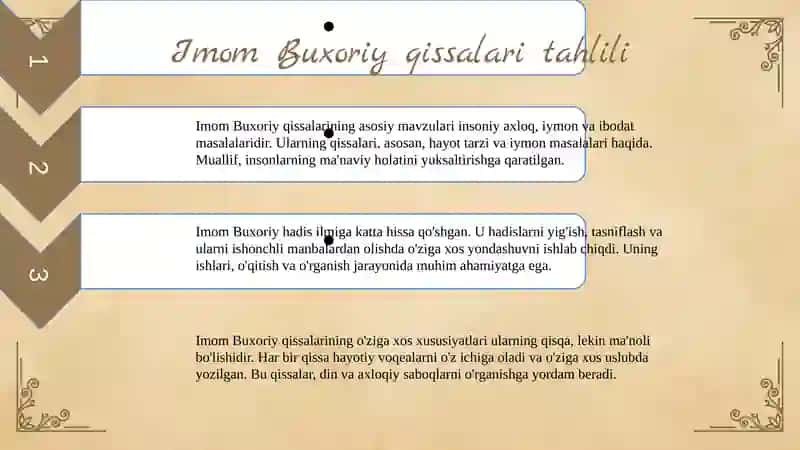 Imom Buxoriy va imom Termiziy qissalari tahlili 4