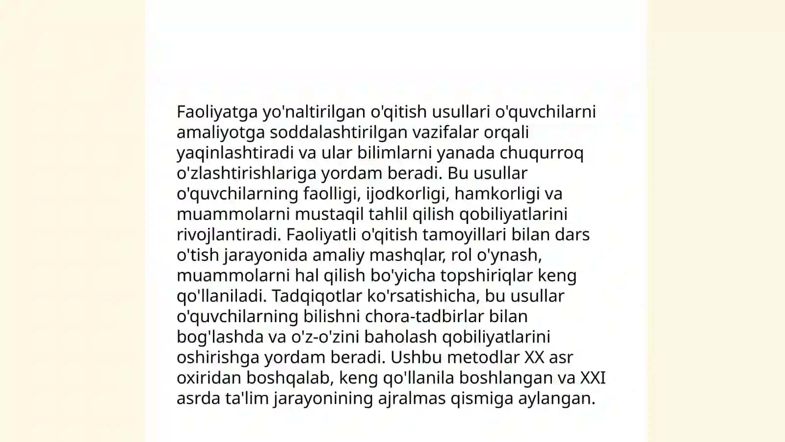 Maktabgacha ta'lim turkum fanlarni o'qitish tamoyillari 4