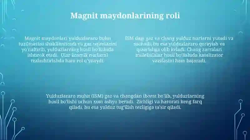 Yulduzlararo muhit.Gaz va changning roli 4