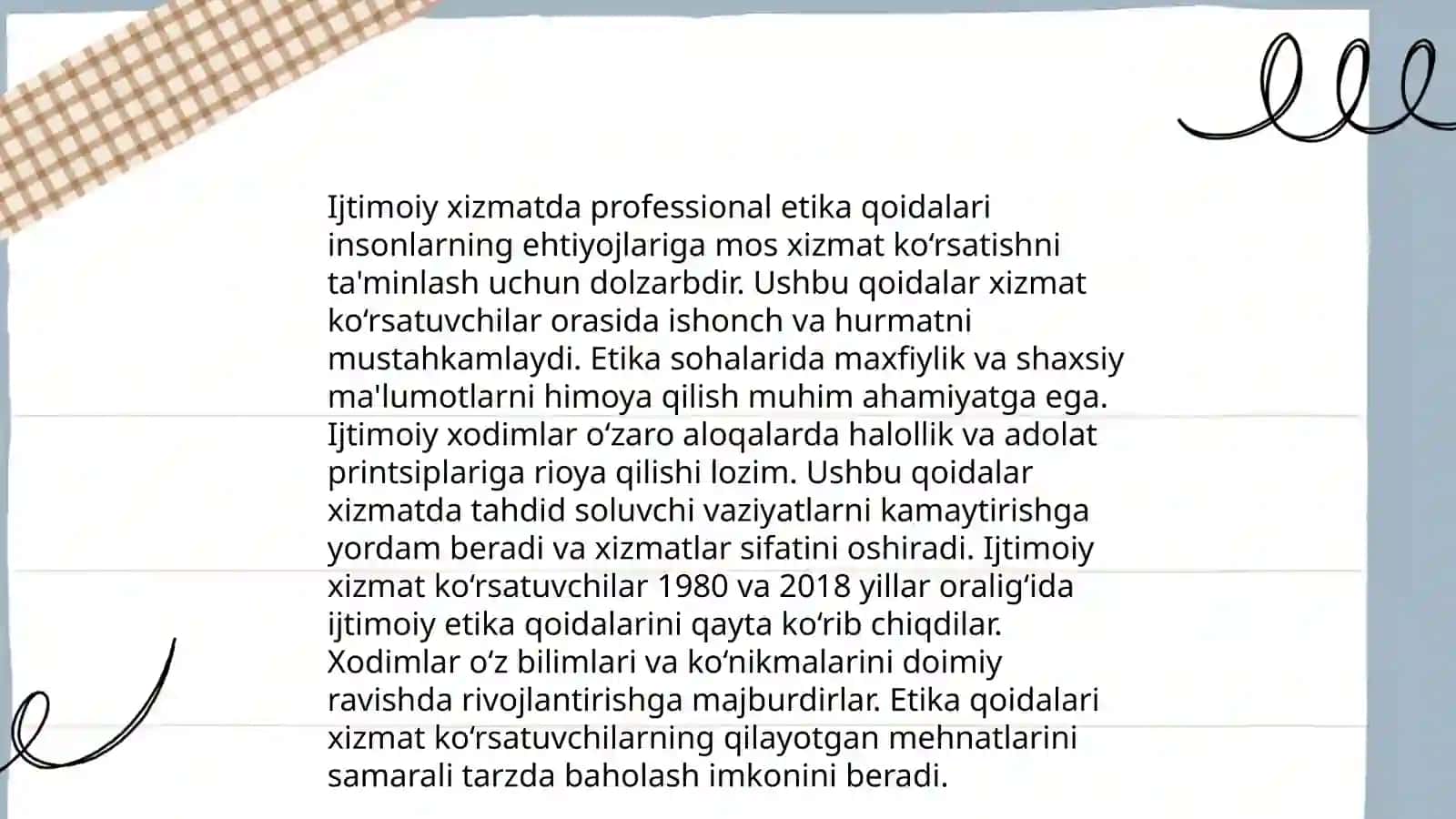 Oʻzbekistonda Ijtimoiy xizmatchining kasbiy va axloqiy kodeksi 4