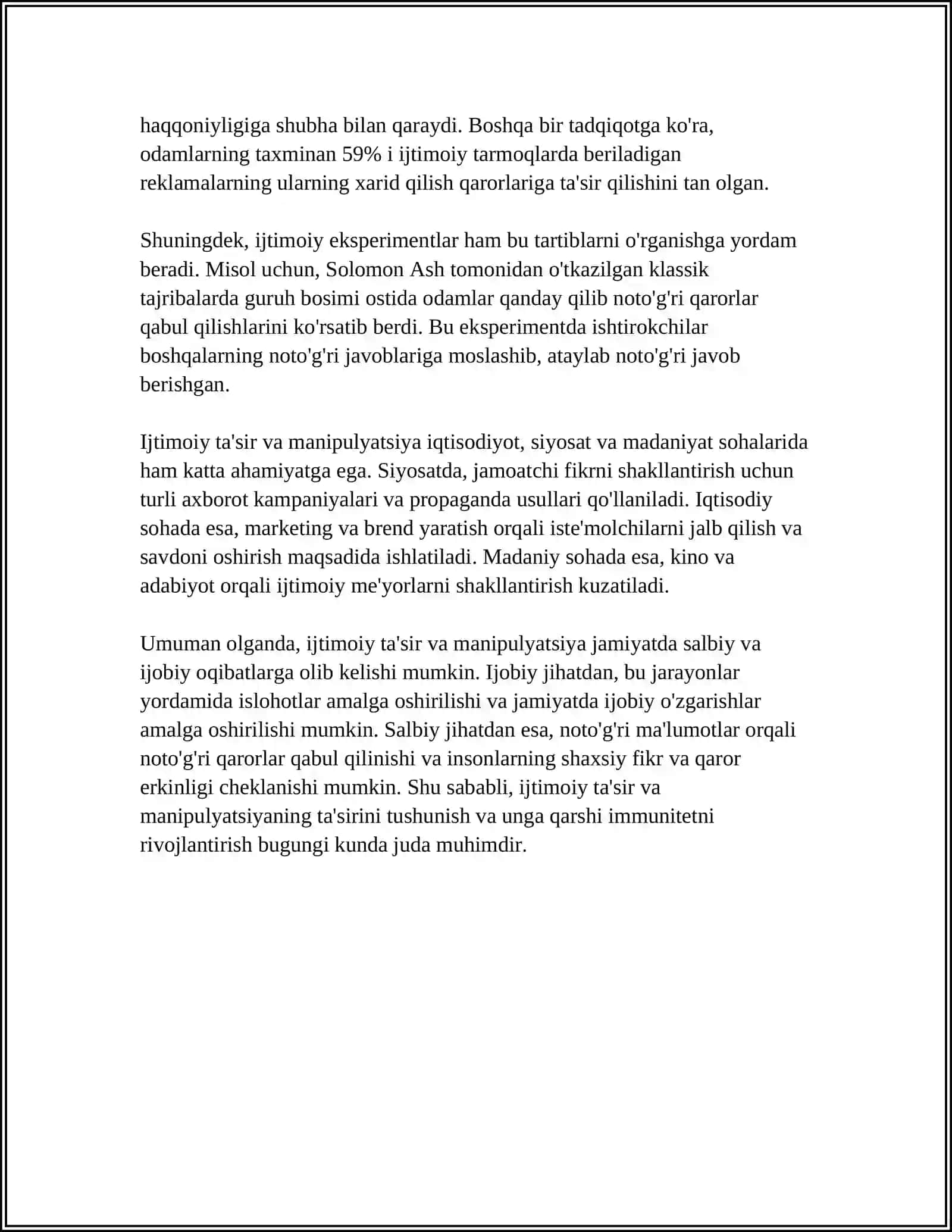 SATSIOLOGIK JANRDA INTERVYU VA SUXBAT 4